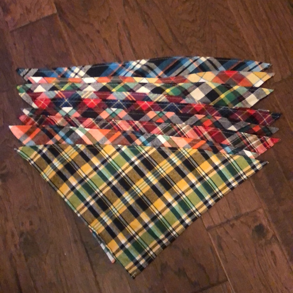 Dog plaid bandanas for small dogs bundle of 8